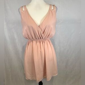 Love Crazy pink blush shoulder cutout dress size small